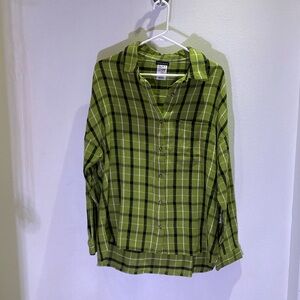 Roxy Chloe Kim Oversized Plaid Shirt NWT